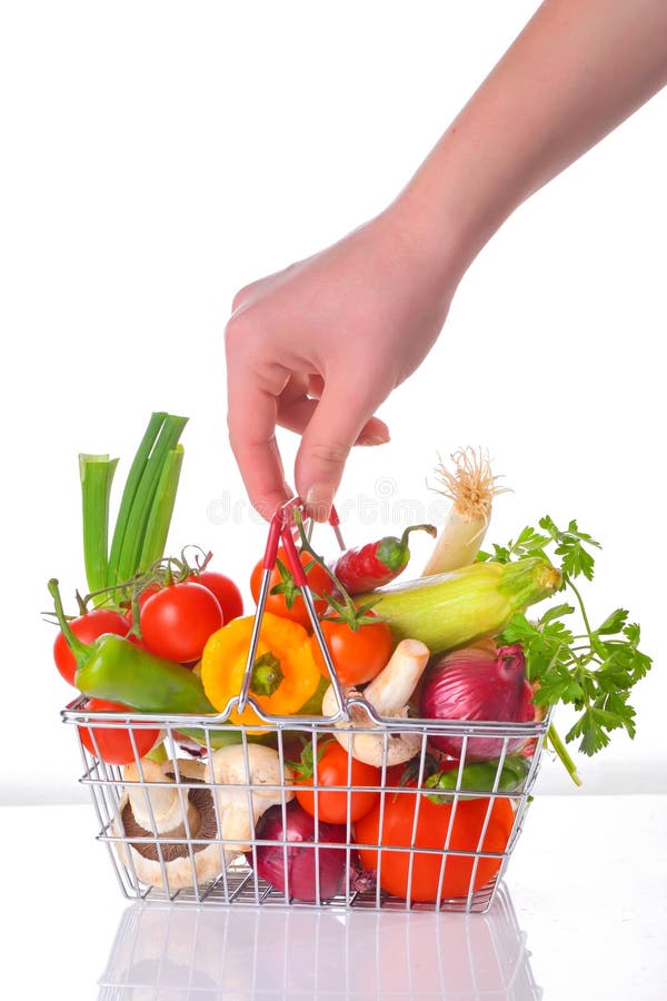 Fresh Vegetables in Metal Basket Stock Photo Image of market, parsley