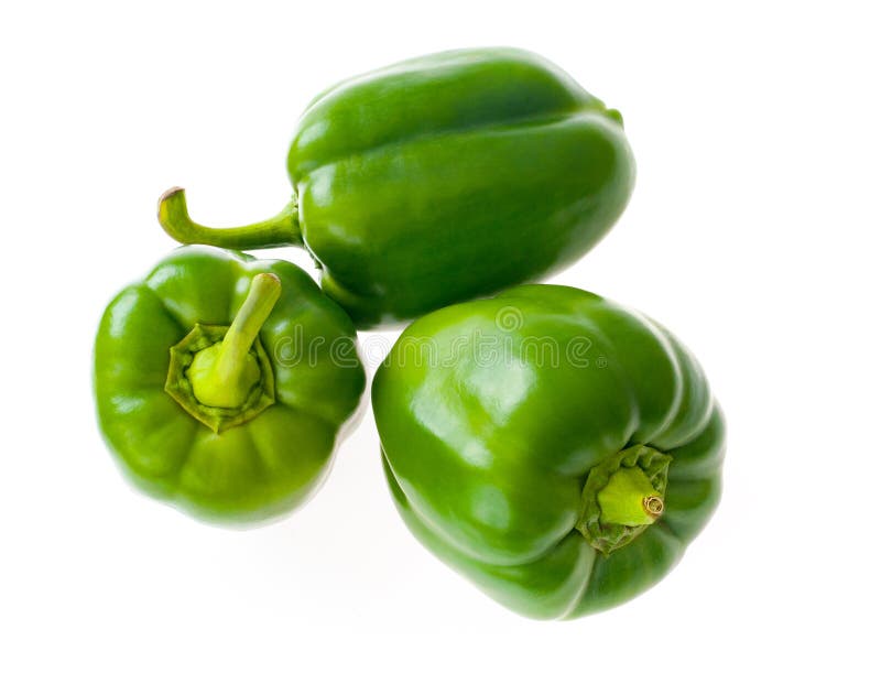 Fresh vegetables Three sweet Green Peppers isolated on white background stock image Fresh vegetables Three sweet Green Peppers isolated on white background stock image