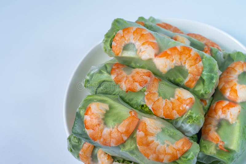 Fresh Vietnamese salad shrimp wrapped roll, Goi Cuon