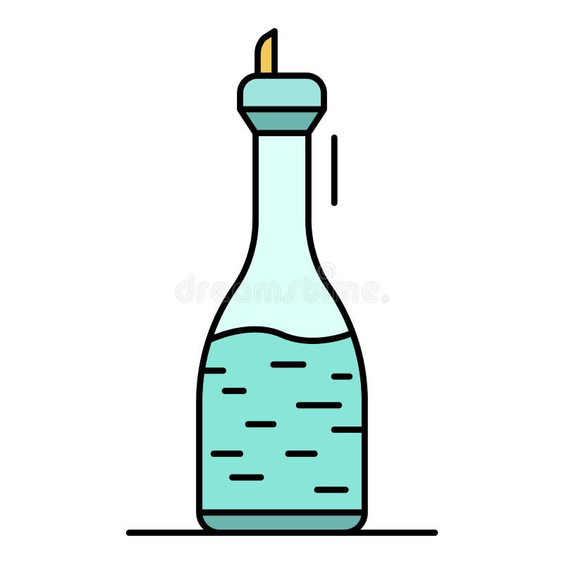 Vinegar Icon Set, Outline Style Stock Vector Illustration of beverage