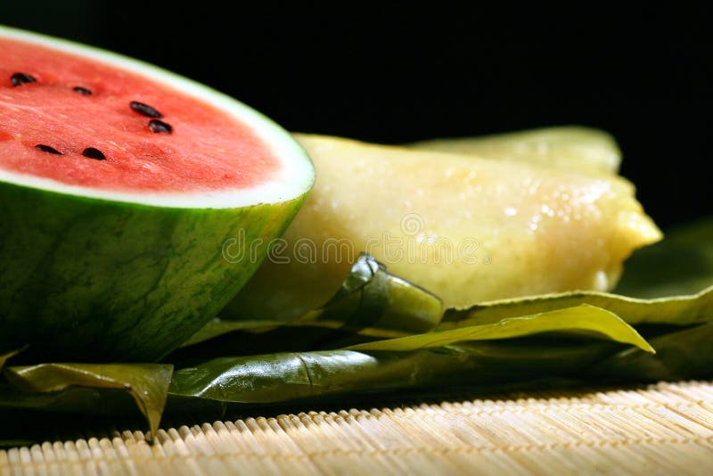 Fresh water melon and rice cake