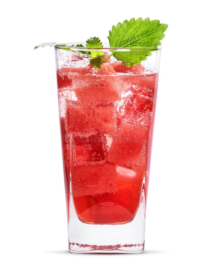 Fresh watermelon cocktail isolated