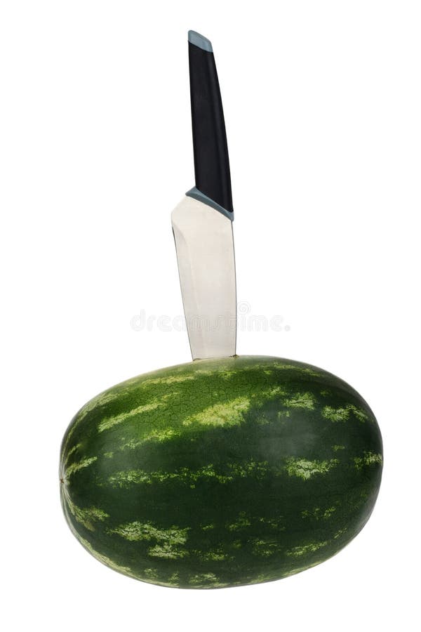 Fresh Watermelon With Kitchen Knife Stock Image Image of fresh, ripe