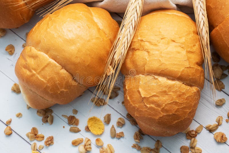 Fresh Wheat Bread Rolls. Rolls for a Hot Dog or Hamburger. White
