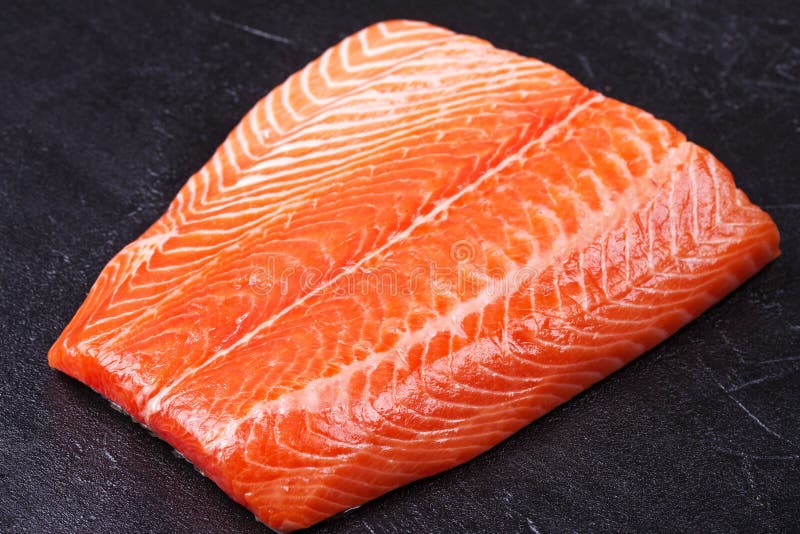Fresh Wild Salmon stock photo. Image of piece, fish, eating 65719912