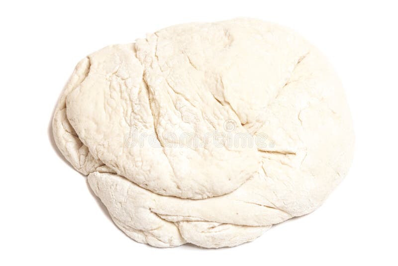 Fresh Yeast Dough Isolated on White Background. Stock Photo Image of