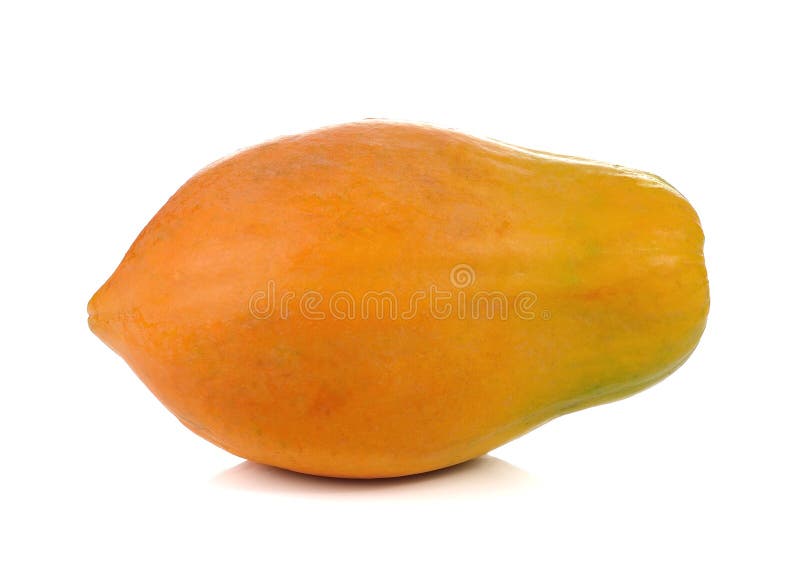 Fresh Yellow Papaya Isolated on White Stock Image Image of tasty