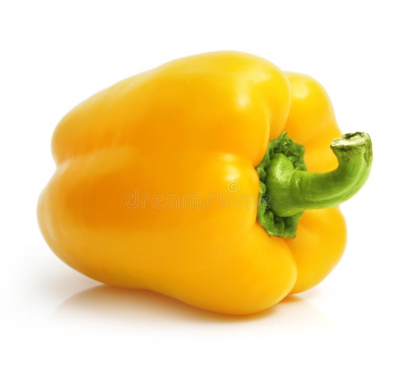 Fresh yellow pepper isolated on white