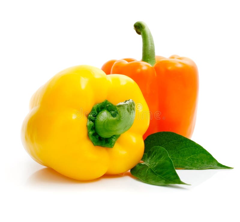 Fresh yellow pepper isolated on white