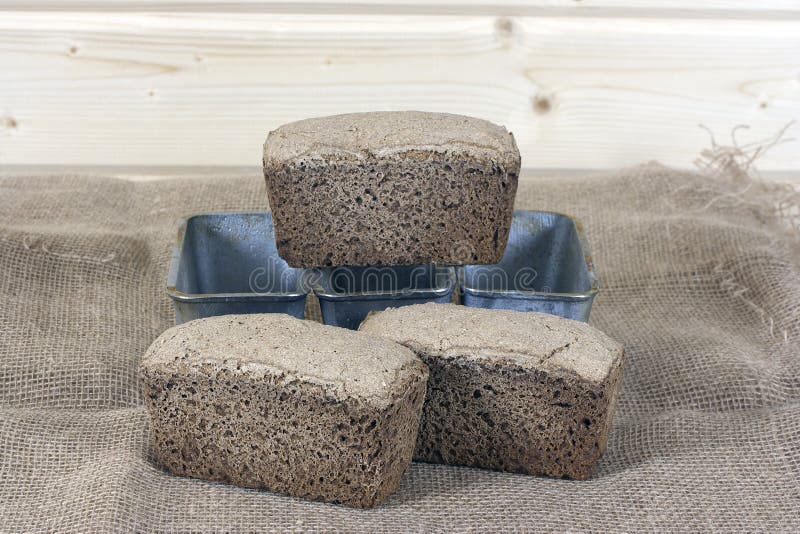 Freshly baked black bread. stock photo. Image of board 90536942