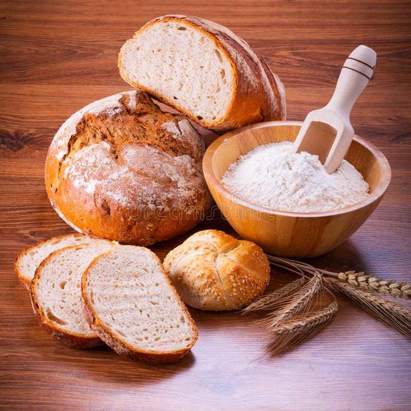 Freshly baked bread stock images