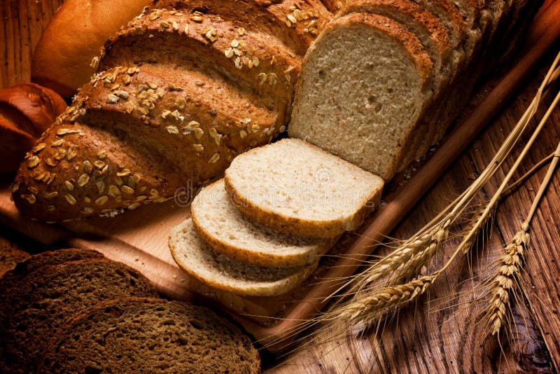 Freshly baked breads stock photography