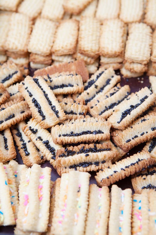 Freshly Baked Decorated Condensed Milk Biscuits Stock Image Image of