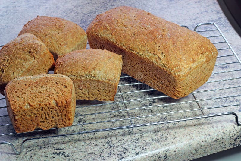 Freshly baked wholegrain spelt bread. royalty free stock photography
