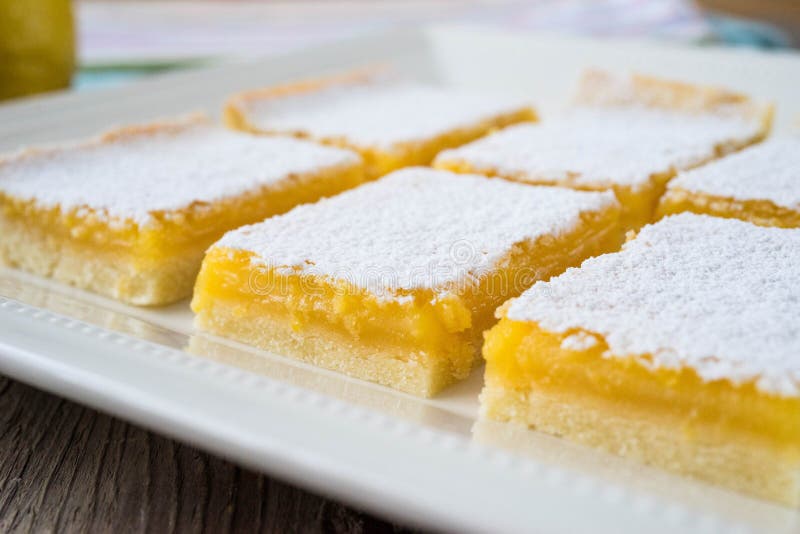 Freshly baked lemon bars stock photo. Image of filling 97985052