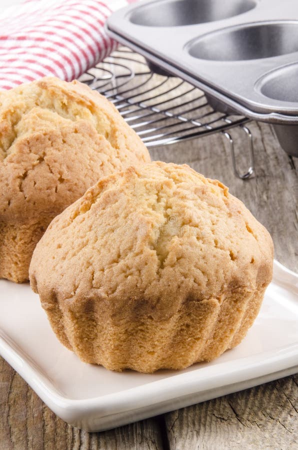 Freshly Baked Muffin on a Plate Stock Photo Image of snack, bakery