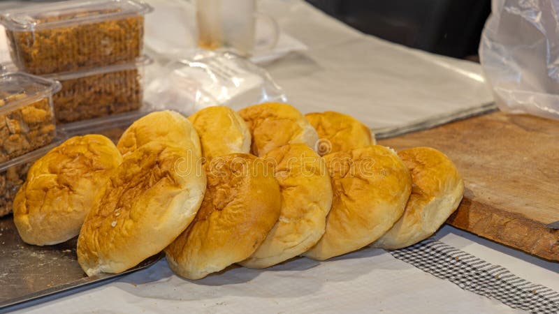Freshly Baked Sweet Buns royalty free stock image