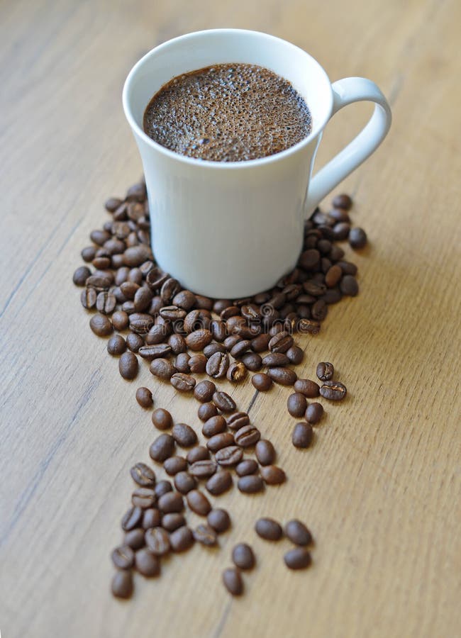 Freshly brewed coffee cup. stock photo. Image of close 43797224