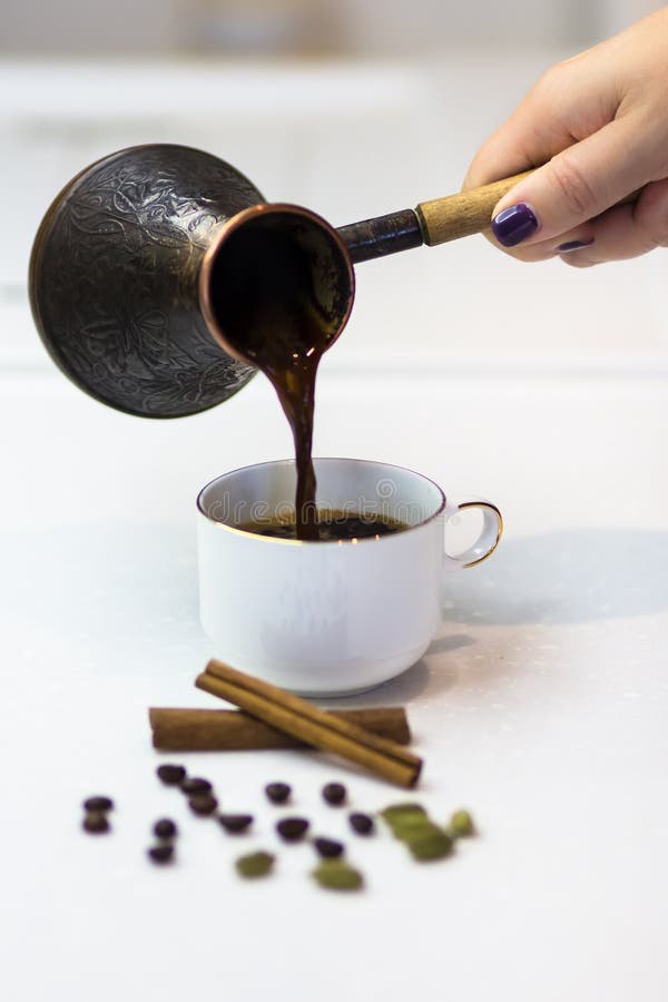 Freshly Brewed Espresso Flavored Cinnamon Cardamom Stock Photos Free