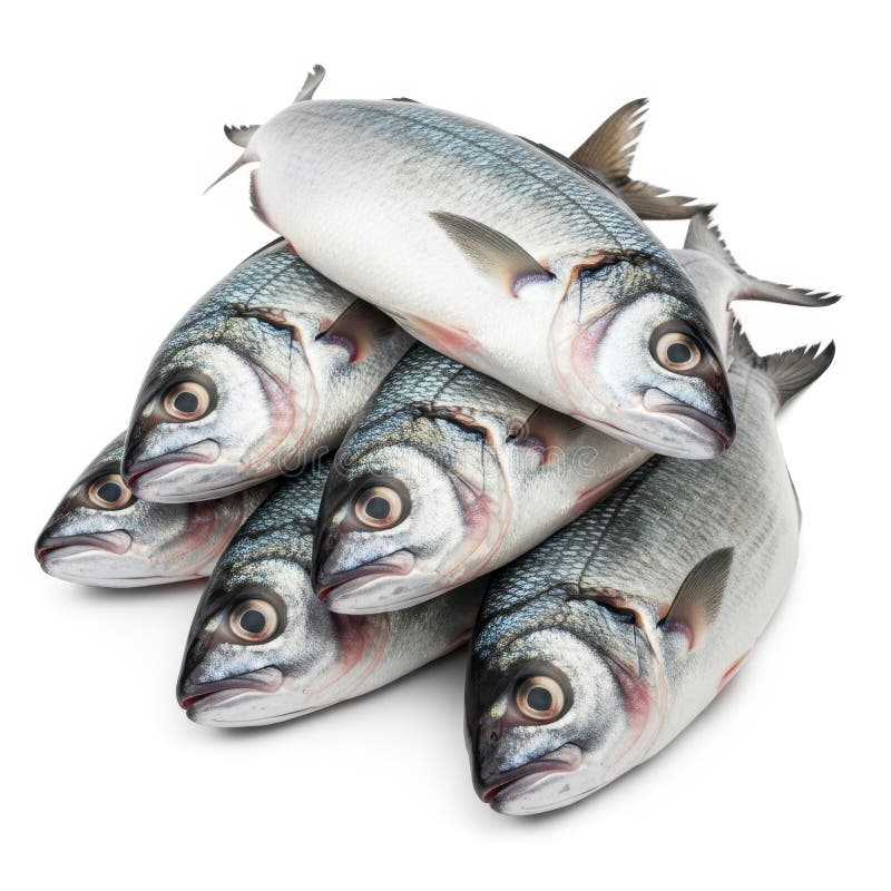 Freshly caught fish stack stock illustration