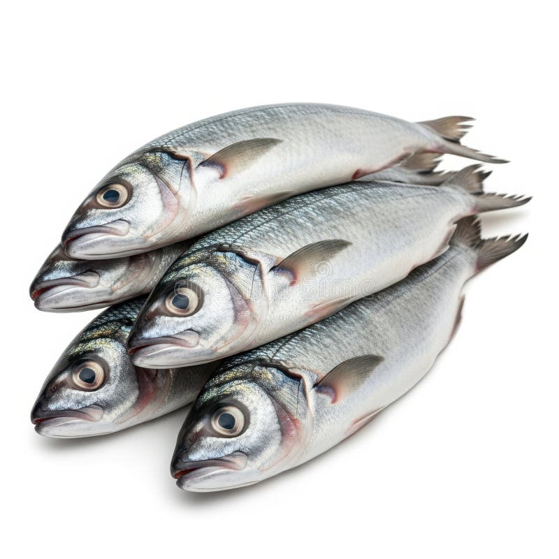 Freshly caught fish stack vector illustration