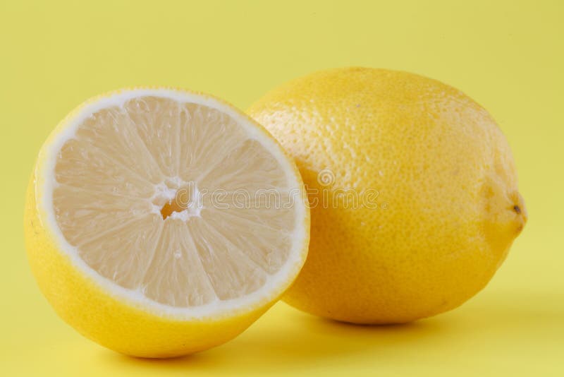 Freshly Cut Half and Whole Lemons Stock Image Image of rustic, flyer