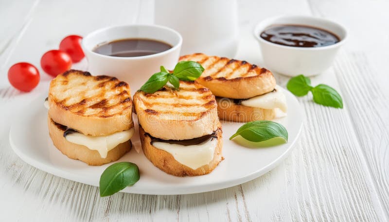 Freshly prepared cheese in toast - Generated using AI. royalty free illustration