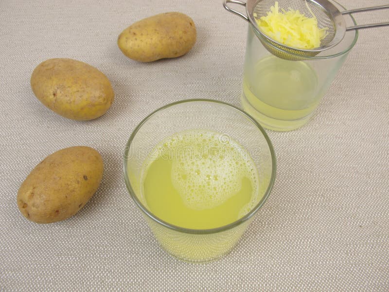 Freshly Pressed Raw Potato Juice Stock Image Image of squeeze