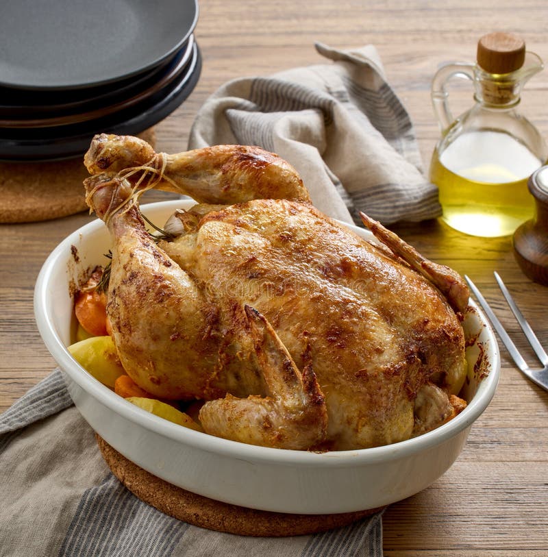 Freshly Roasted Whole Chicken Stock Photo Image of delicious