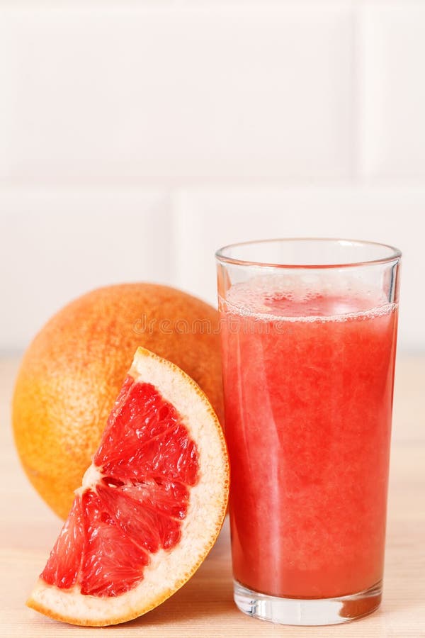 Freshly Squeezed Citrus Juice. Orange and Grapefruit Stock Photo