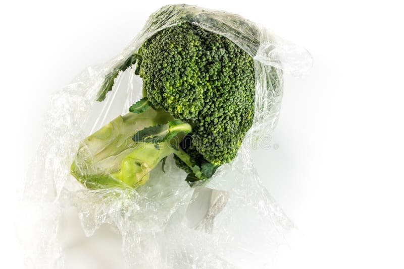 Freshness Protected for Vegetable by Plastic Wrap Stock Photo Image
