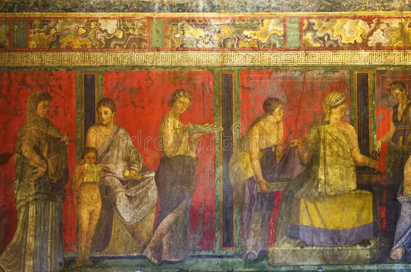Fresk od Pompeii ` s willi tajemnicy