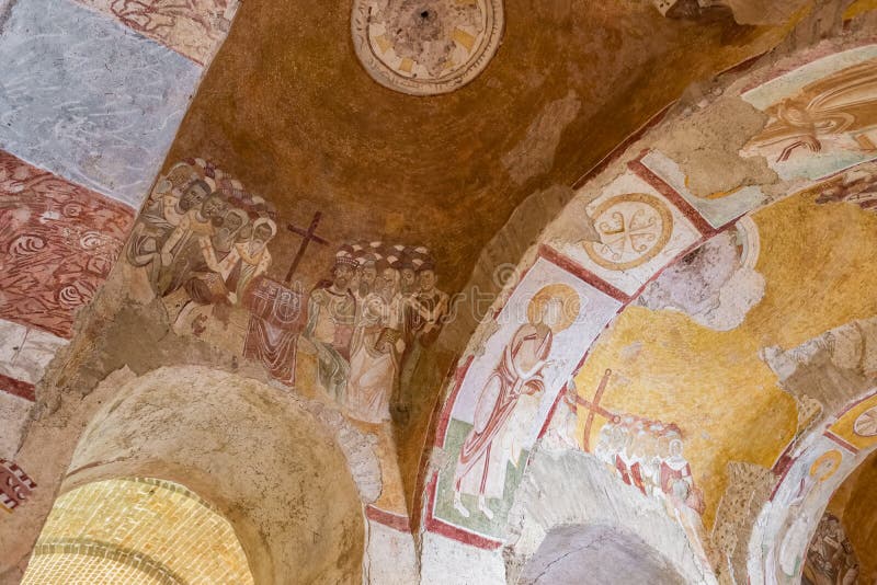 Fresques antiques dans le St Nicholas Church dans Demre, Turquie photo stock Fresques antiques dans le St Nicholas Church dans Demre, Turquie photo stock