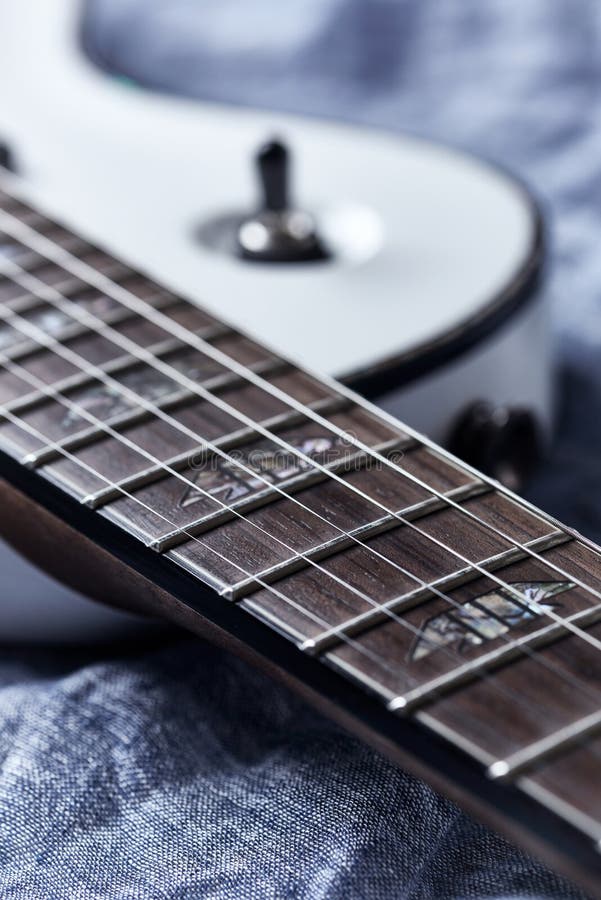 Fretboard of Modern Electric Guitar. Stock Photo Image of sound