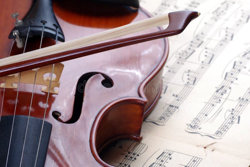 Violin on a Background of Sheet Music Stock Image - Image of cello, music:  185660587