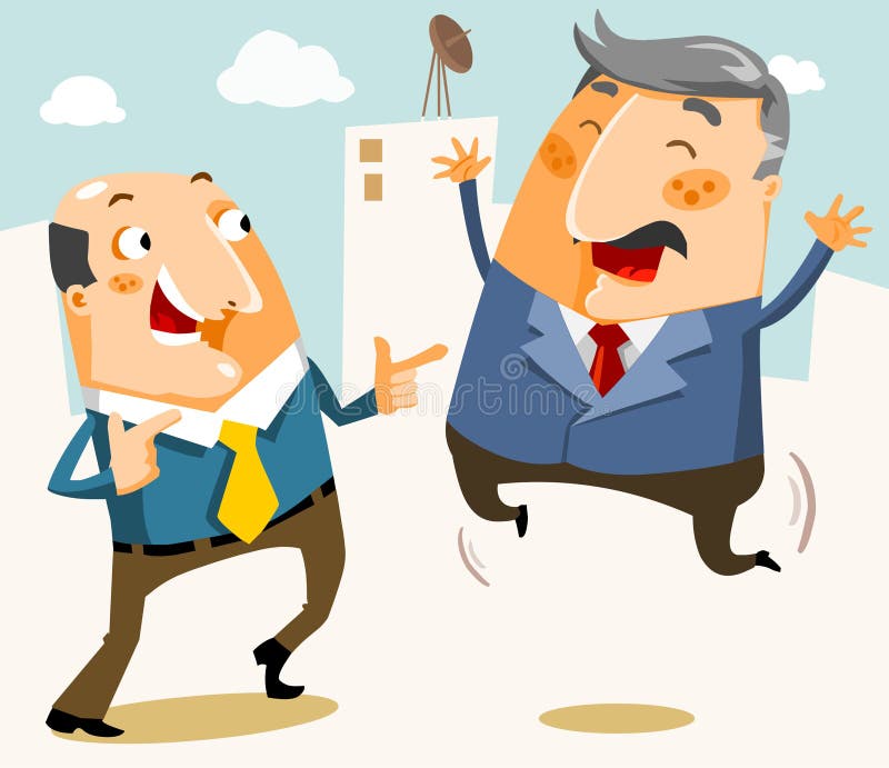 Freuden-Geschäftsmann über Profit lizenzfreie abbildung