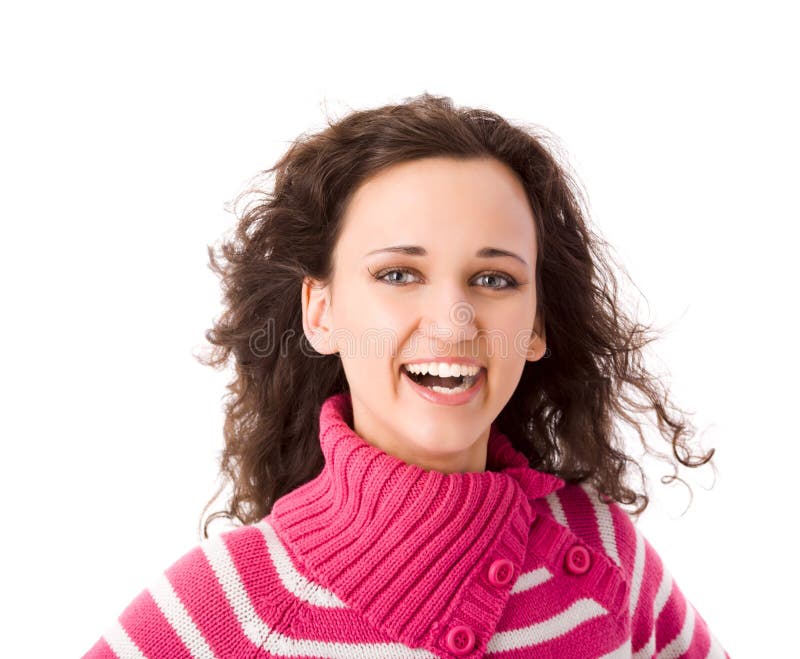 Freundliche Brunettefrau lizenzfreies stockfoto