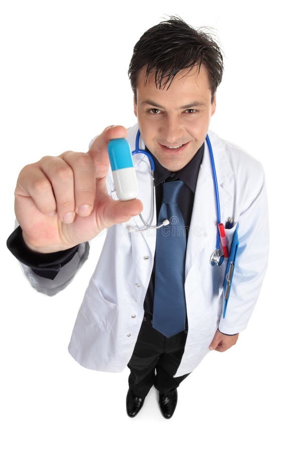 Freundlicher Doktorapotheker u. -pille stockbilder Freundlicher Doktorapotheker u. -pille stockbilder