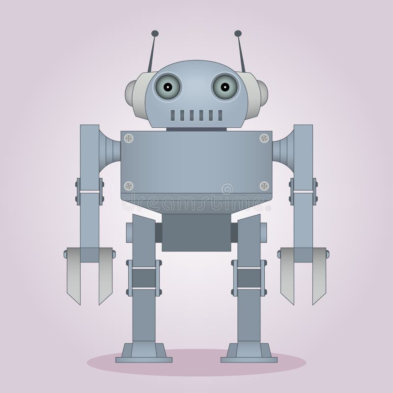 Freundlicher grauer Roboter lizenzfreie abbildung