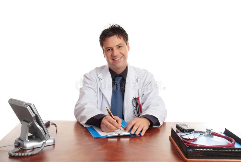 Freundlicher interessierender Doktor lizenzfreie stockfotos Freundlicher interessierender Doktor lizenzfreie stockfotos