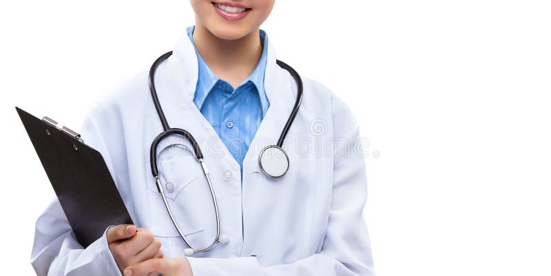 Freundlicher weiblicher Doktor lizenzfreie stockfotografie Freundlicher weiblicher Doktor lizenzfreie stockfotografie