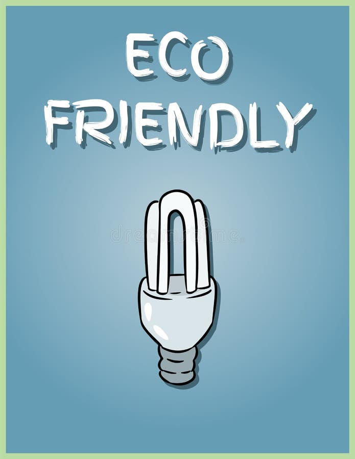 Freundliches Plakat Eco Wirtschaftliches Glühlampebild Speichernde Glühlampeillustration stock abbildung Freundliches Plakat Eco Wirtschaftliches Glühlampebild Speichernde Glühlampeillustration stock abbildung