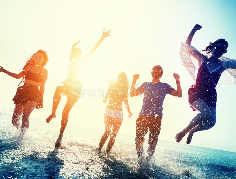 Freundschafts-Freiheits-Strand-Sommerferien-Konzept