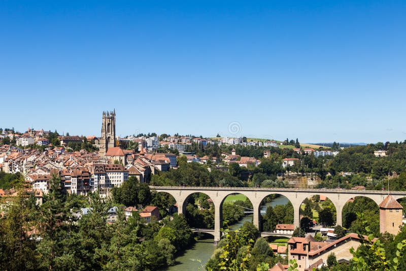 Fribourg skyline royalty free stock photos Fribourg skyline royalty free stock photos