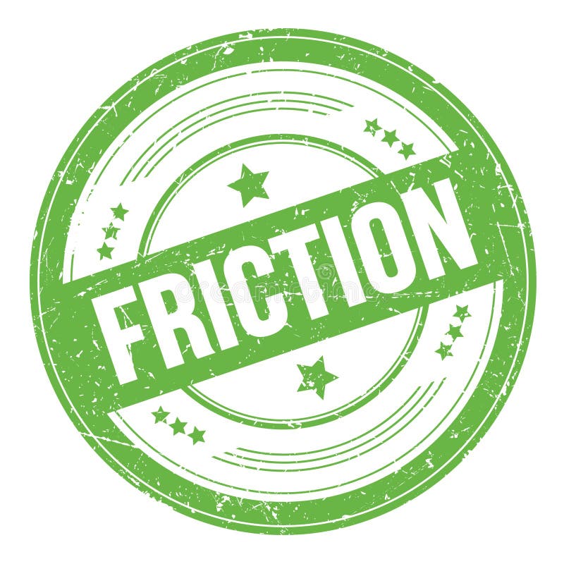 FRICTION text on green round grungy stamp stock illustration