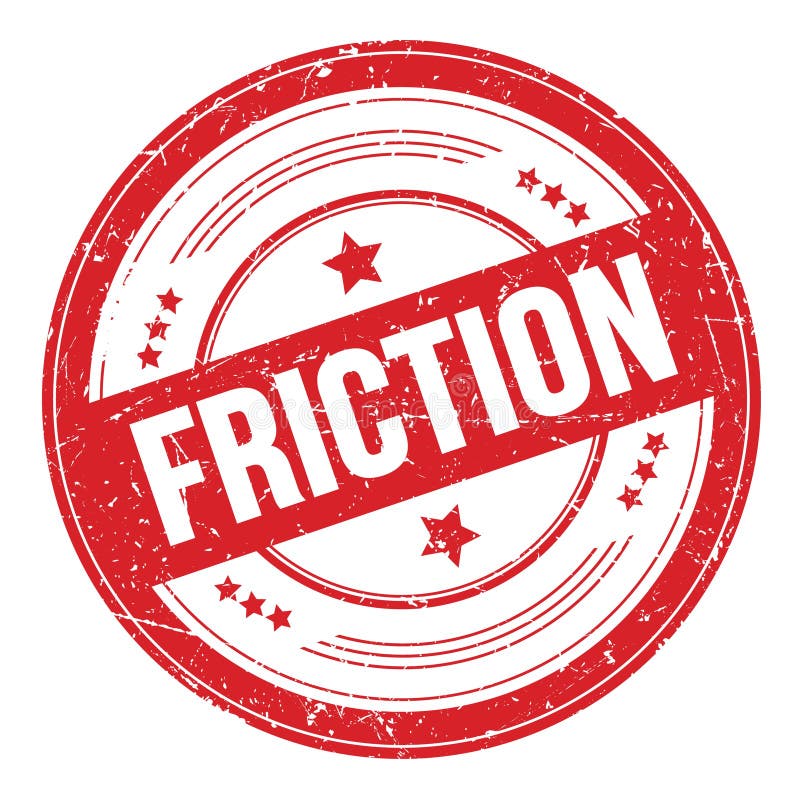 FRICTION text on red round grungy stamp vector illustration