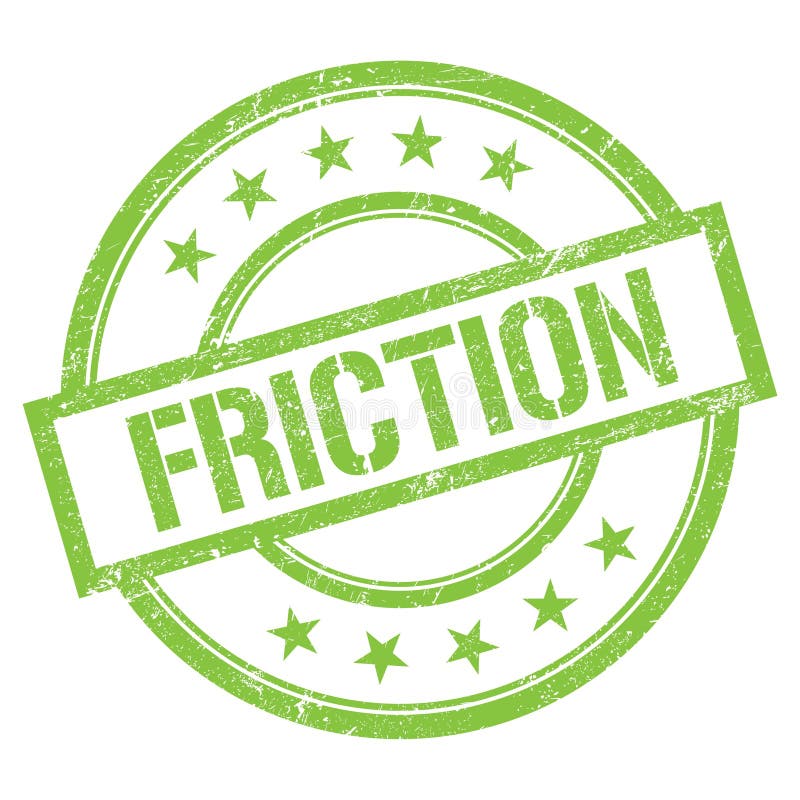FRICTION text written on green vintage stamp royalty free illustration