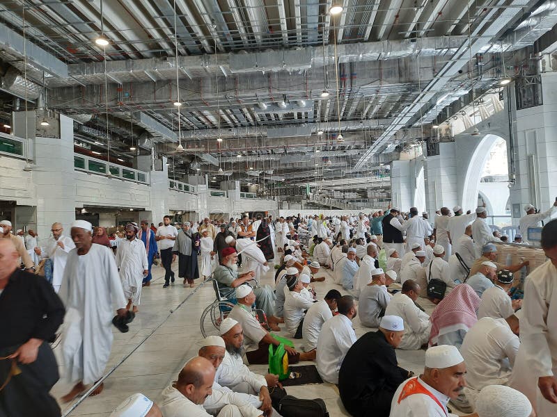 Friday Prayers on the First Floor of Masjid Al-Haram. Editorial Stock