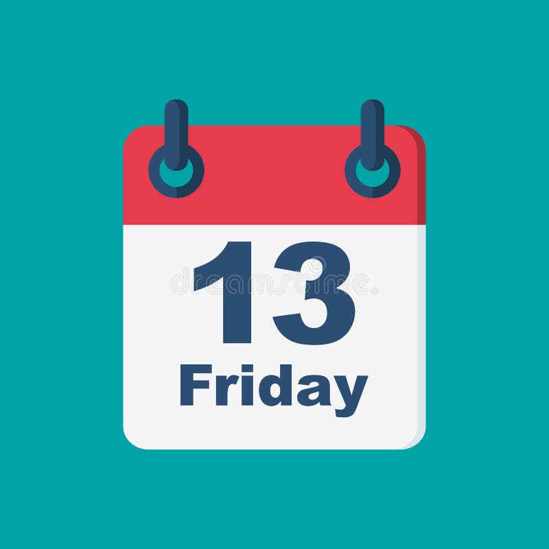 Friday the 13th Calendar. Vector Illustration Flat Design Stock Vector