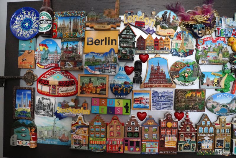 Berlin 4er Collage Herz 3D Poly Fridge Magnet Souvenir Germany 